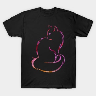 Ornate Abstract Cat Colorful Illustration T-Shirt